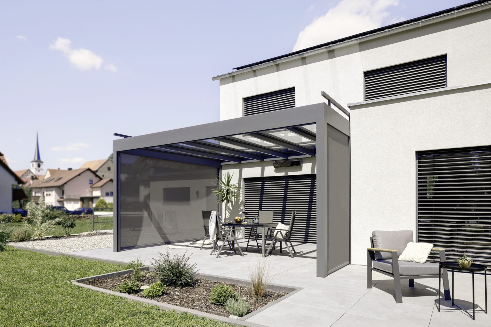Fabelhafte Terrassenberdachung Mit Lamellendach Lidl Bild
